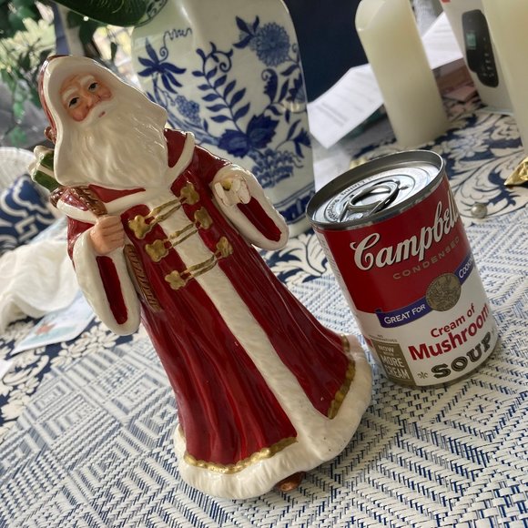 LEFTON MUSICAL SANTA VINTAGE PORCELAIN ROTATING SANTA FLAW - Picture 1 of 10